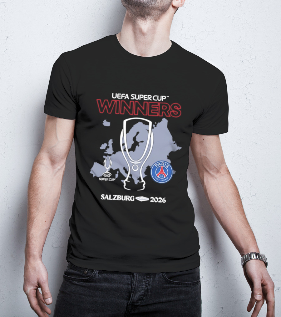 UEFA Super Cup Winners Paris Saint Germain Salzburg 2026 T-Shirt