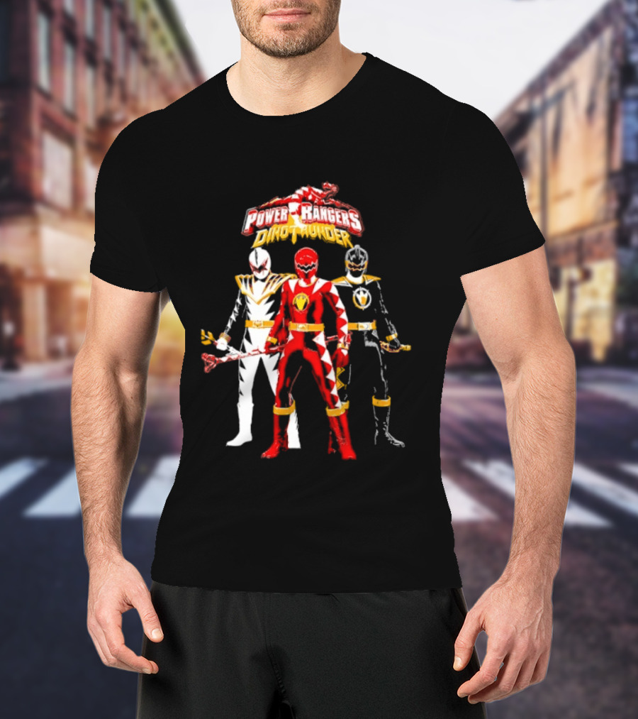 Power Rangers Dino Thunder Red Ranger Team Trio Power Stance T-Shirt