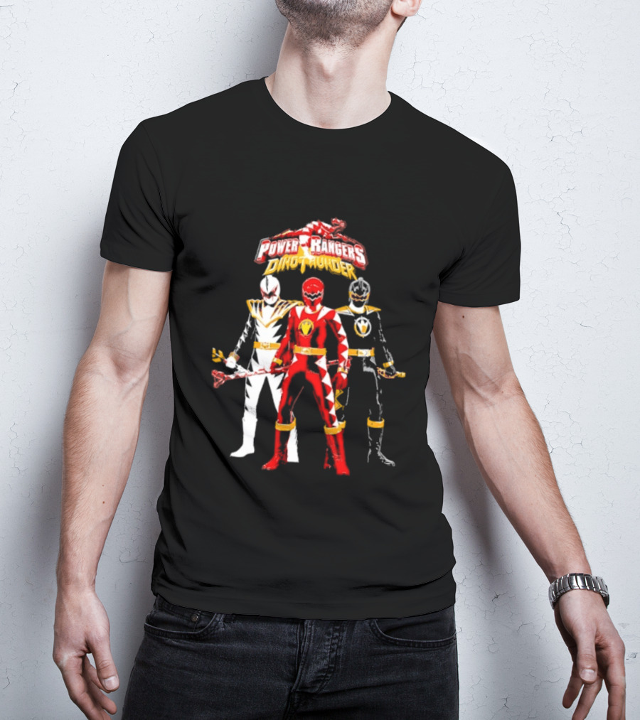 Power Rangers Dino Thunder Red Ranger Team Trio Power Stance T-Shirt