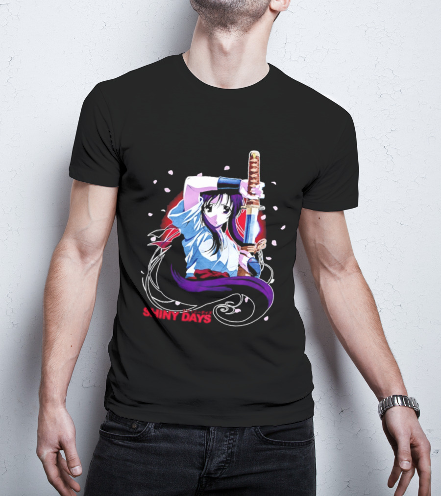 Shiny Days Anime Girl Katana Samurai T-Shirt