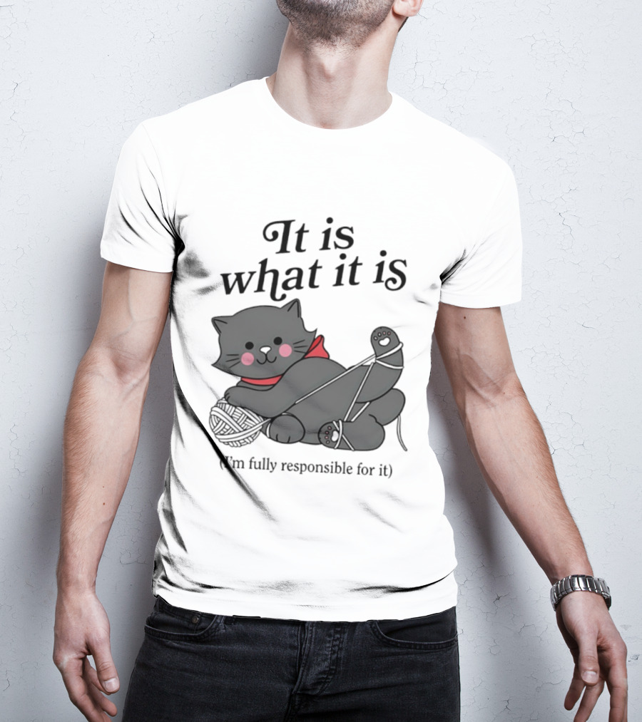 It Is What It Is Playful Cat With Yarn I'm Fully Responsible For It T-Shirt