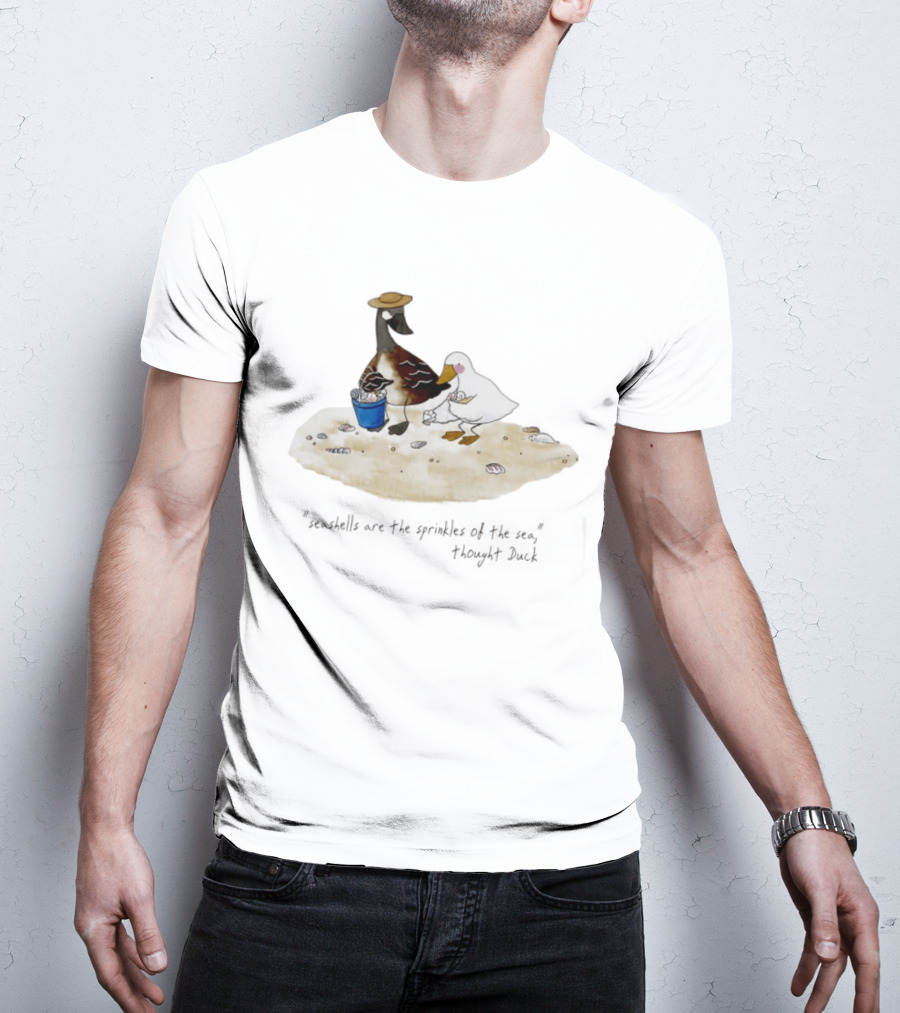 Seashells Are The Sprinkles Of The Sea Duck Holding Bucket T-Shirt