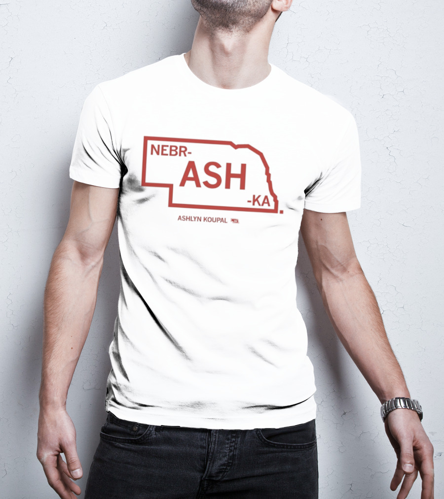 NebrASHka Ashlyn Koupal Nebraska Map ASH Bold Red T-Shirt