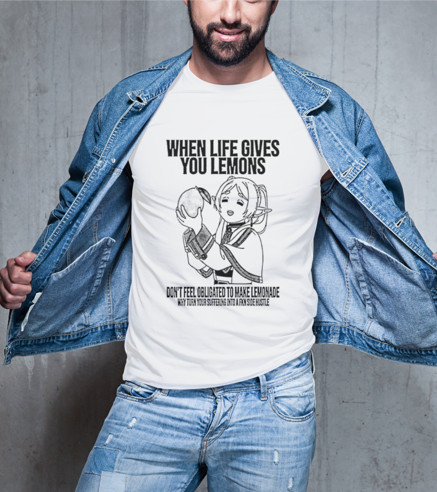 When Life Gives You Lemons Anime Character Embracing Choices T-Shirt