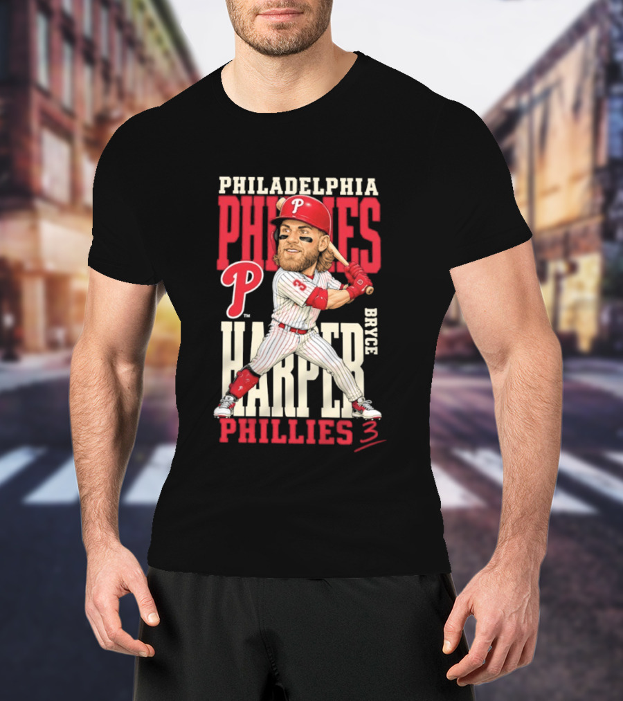 Philadelphia Phillies Bryce Harper 3 Caricature 2026 MLB Season T-Shirt