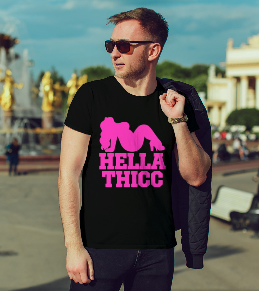 Hella Thicc Curvy Body Positive Pink T-Shirt