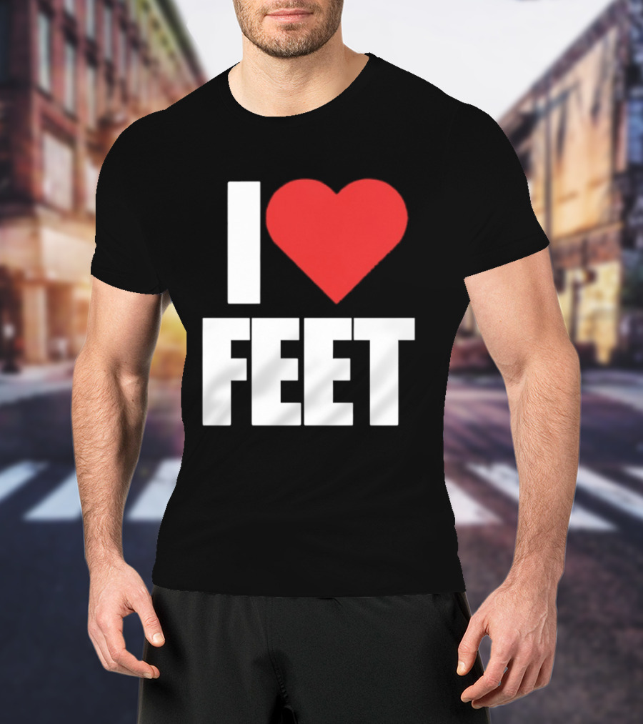 I Heart Feet Bold Red Heart Fun T-Shirt