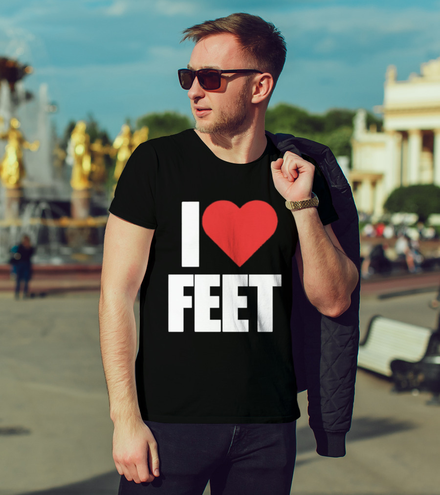 I Heart Feet Bold Red Heart Fun T-Shirt