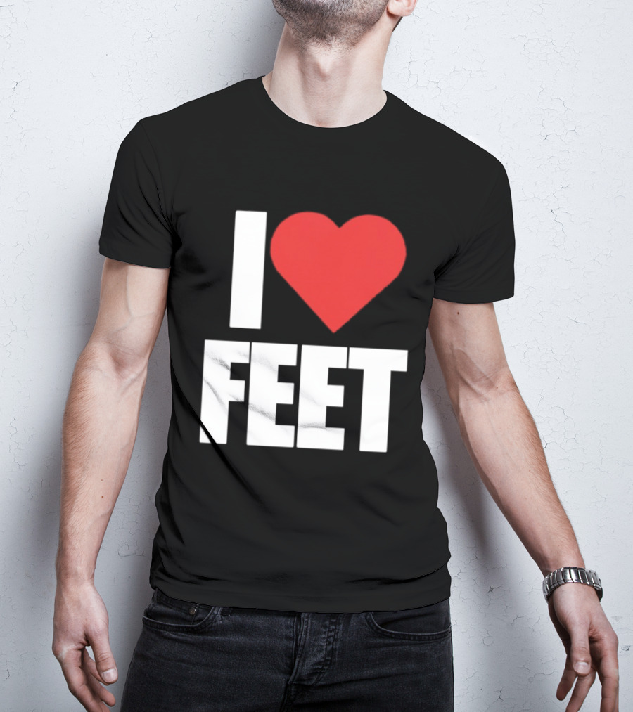 I Heart Feet Bold Red Heart Fun T-Shirt