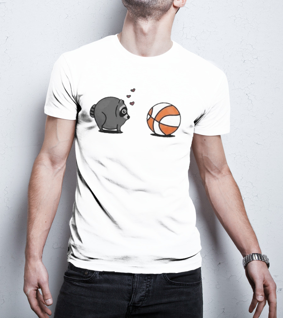 Seattle Storm Raccoon Hearts Basketball Jimothy Loves Hoops T-Shirt