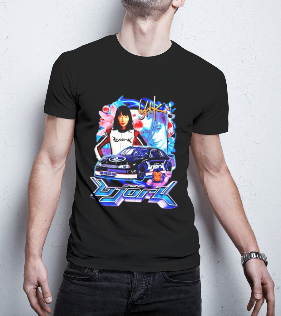Vintage Bjork Racing Car Graphic Icelandic Music T-Shirt