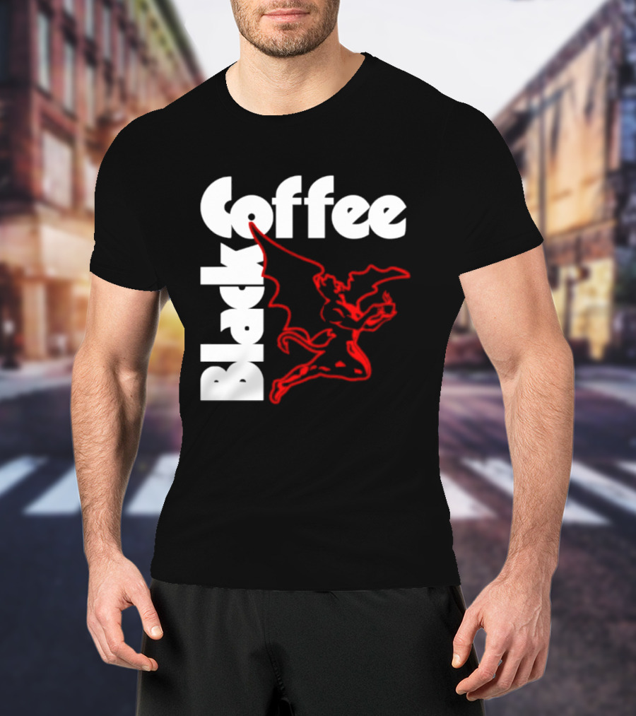 Black Coffee Devil Caffeine Drinking T-Shirt