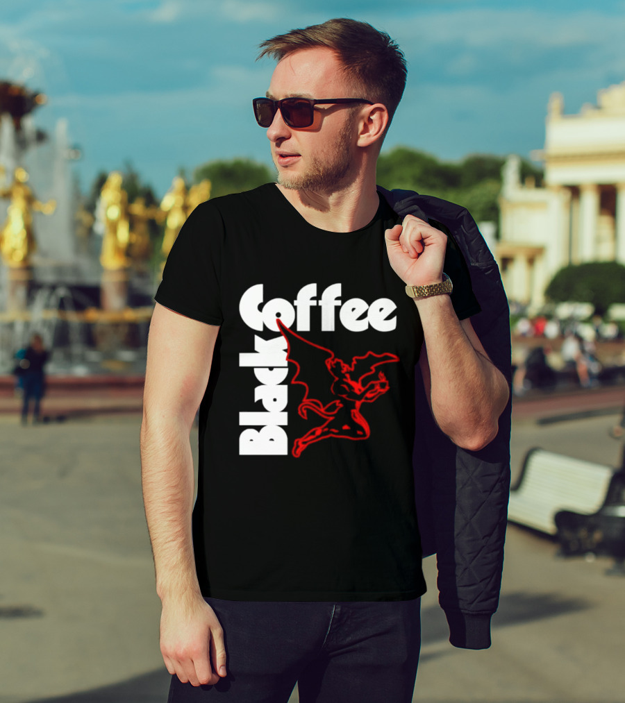 Black Coffee Devil Caffeine Drinking T-Shirt