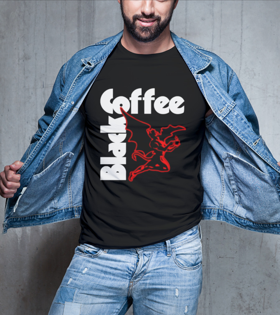 Black Coffee Devil Caffeine Drinking T-Shirt
