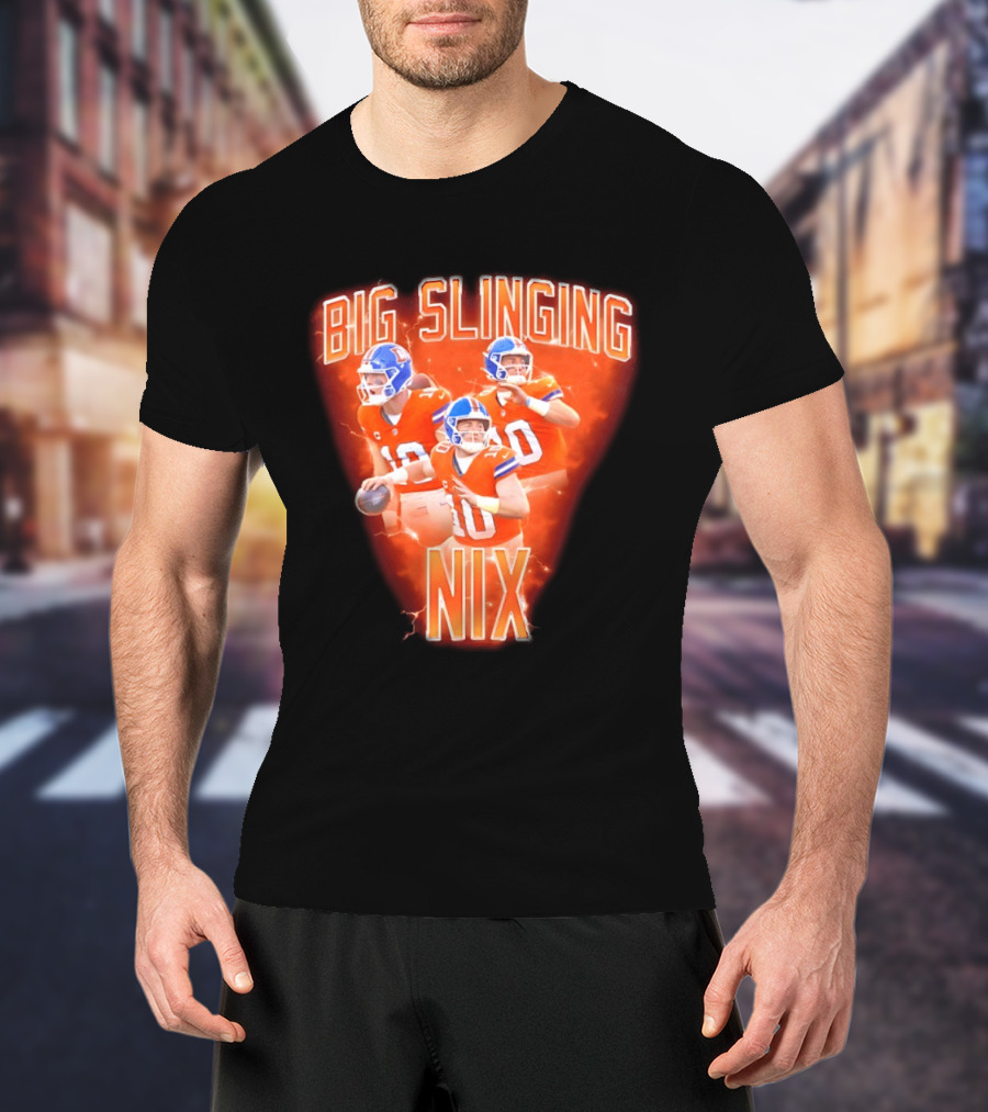 Denver Broncos Big Slinging Bo Nix Collage T-Shirt