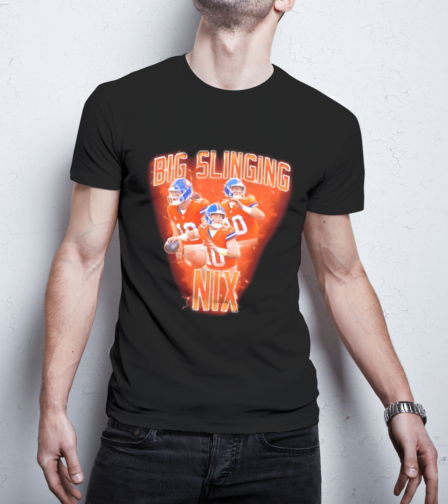 Denver Broncos Big Slinging Bo Nix Collage T-Shirt