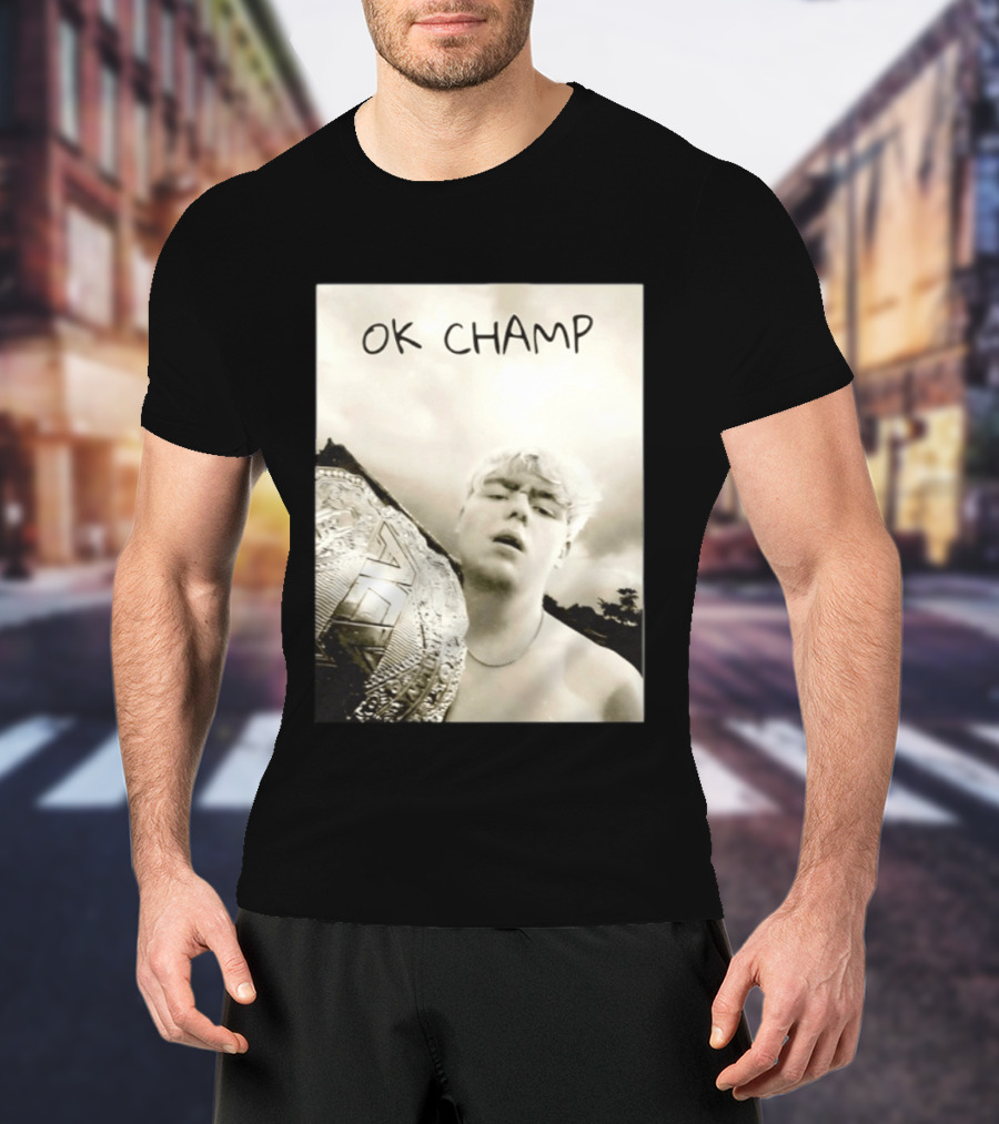 OK Champ Kyle Fletcher Holding Championship Belt T-Shirt