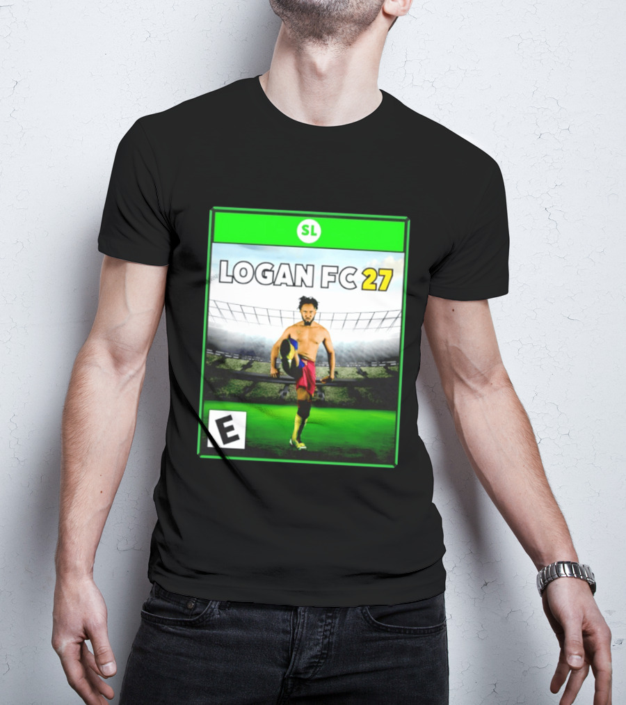 LOGAN FC 27 Soccer Game Box Art With Player In Stadium T-Shirt