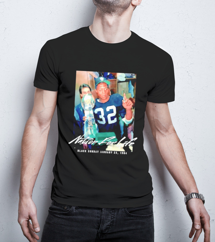 Marcus Allen Nation For Life Black Sunday January 22 1984 T-Shirt