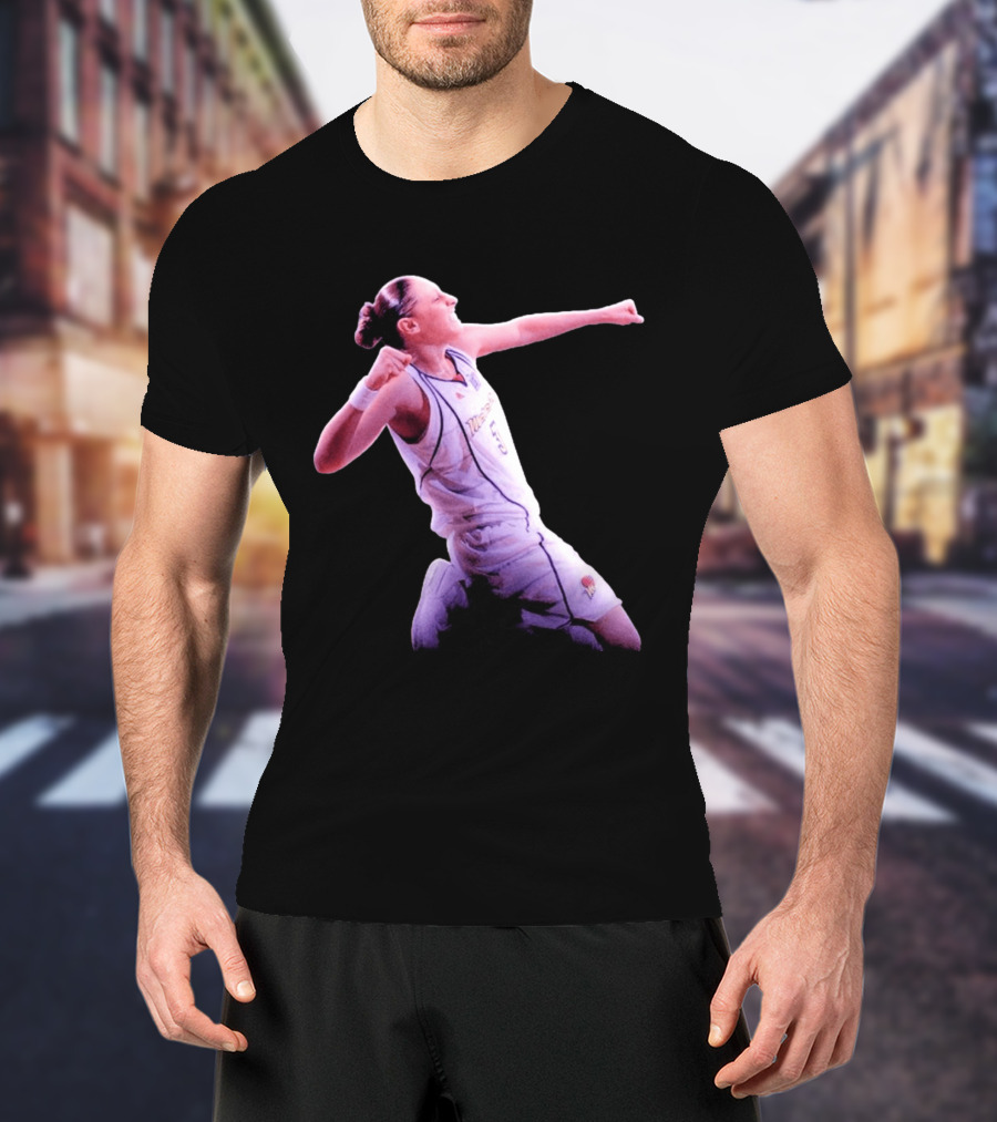 Taurasi Number 5 White Jersey Phoenix Mercury Victory Pose T-Shirt