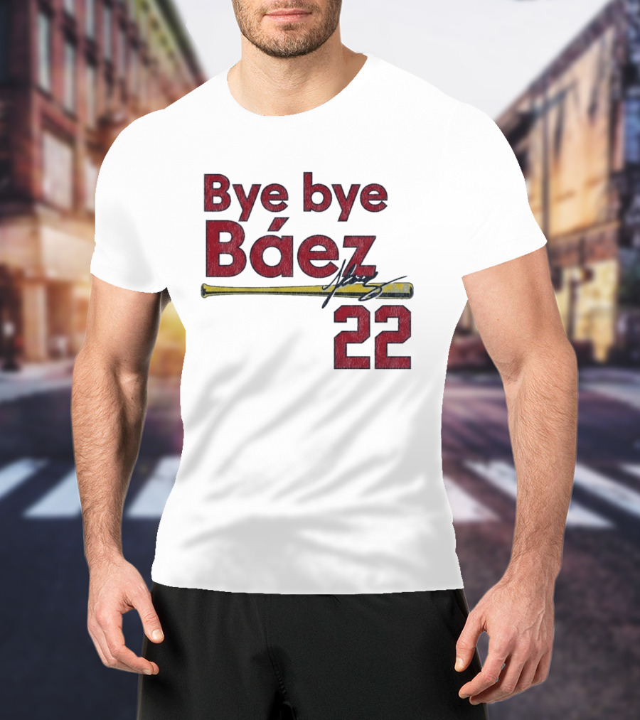 Bye Bye Báez St. Louis Cardinals MLB 2026 Number 22 Baseball Bat Signature T-Shirt