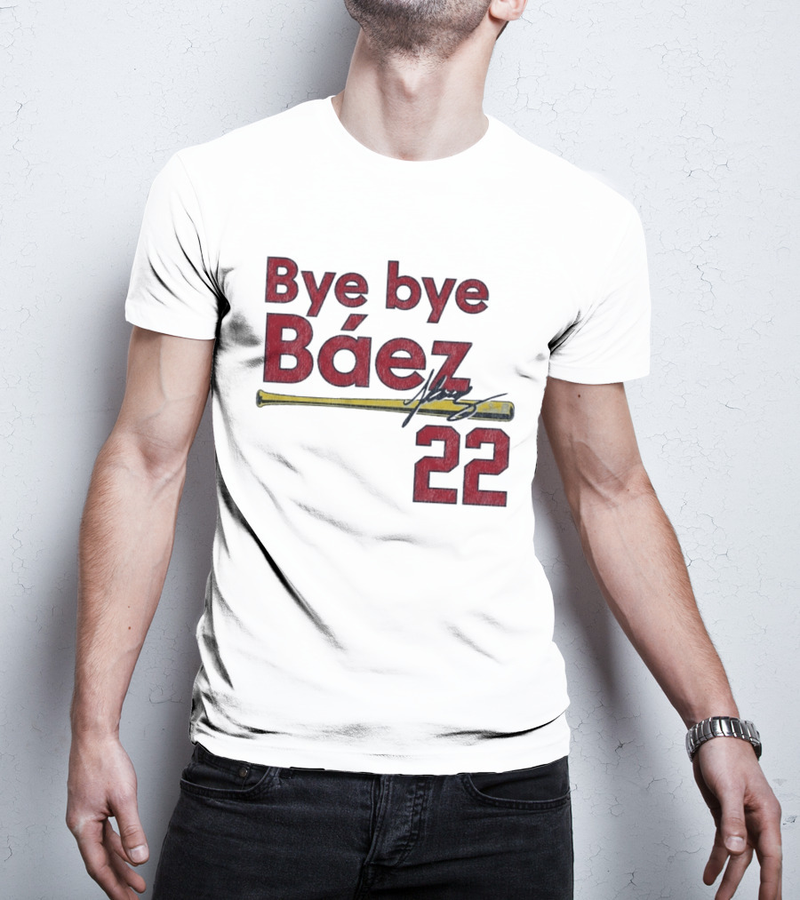 Bye Bye Báez St. Louis Cardinals MLB 2026 Number 22 Baseball Bat Signature T-Shirt