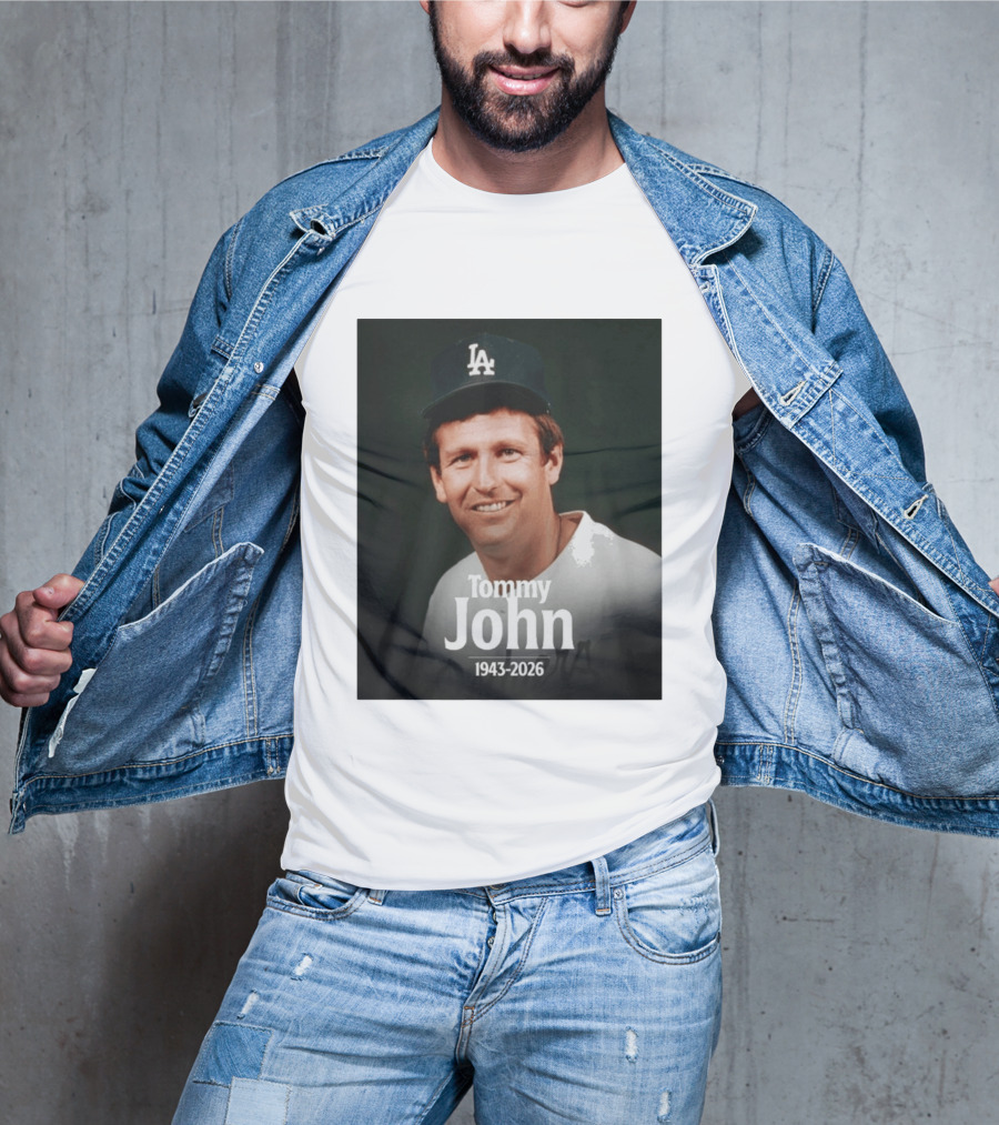 Tommy John 1943 2026 Los Angeles Baseball Memoriam T-Shirt
