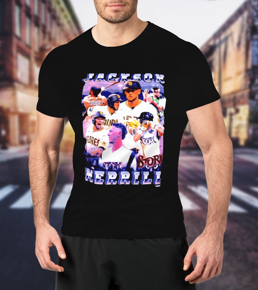 Jackson Merrill Padres Storm Baseball Collage San Diego T-Shirt
