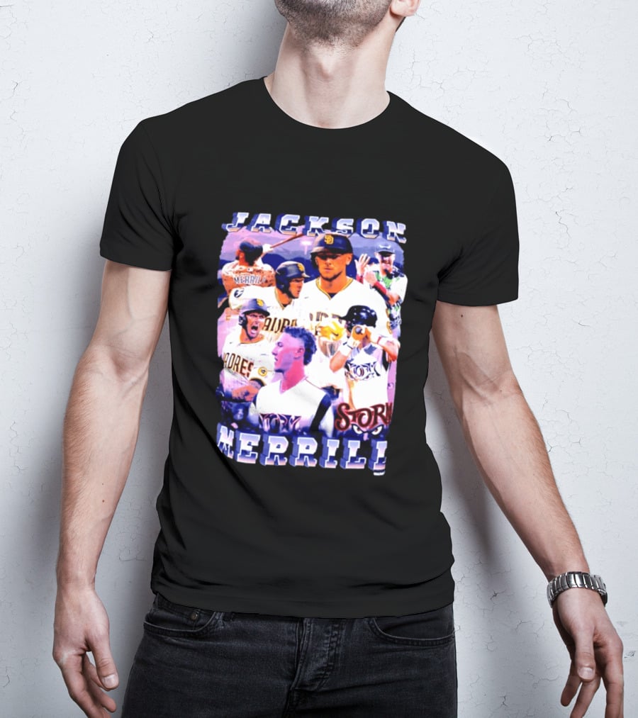 Jackson Merrill Padres Storm Baseball Collage San Diego T-Shirt