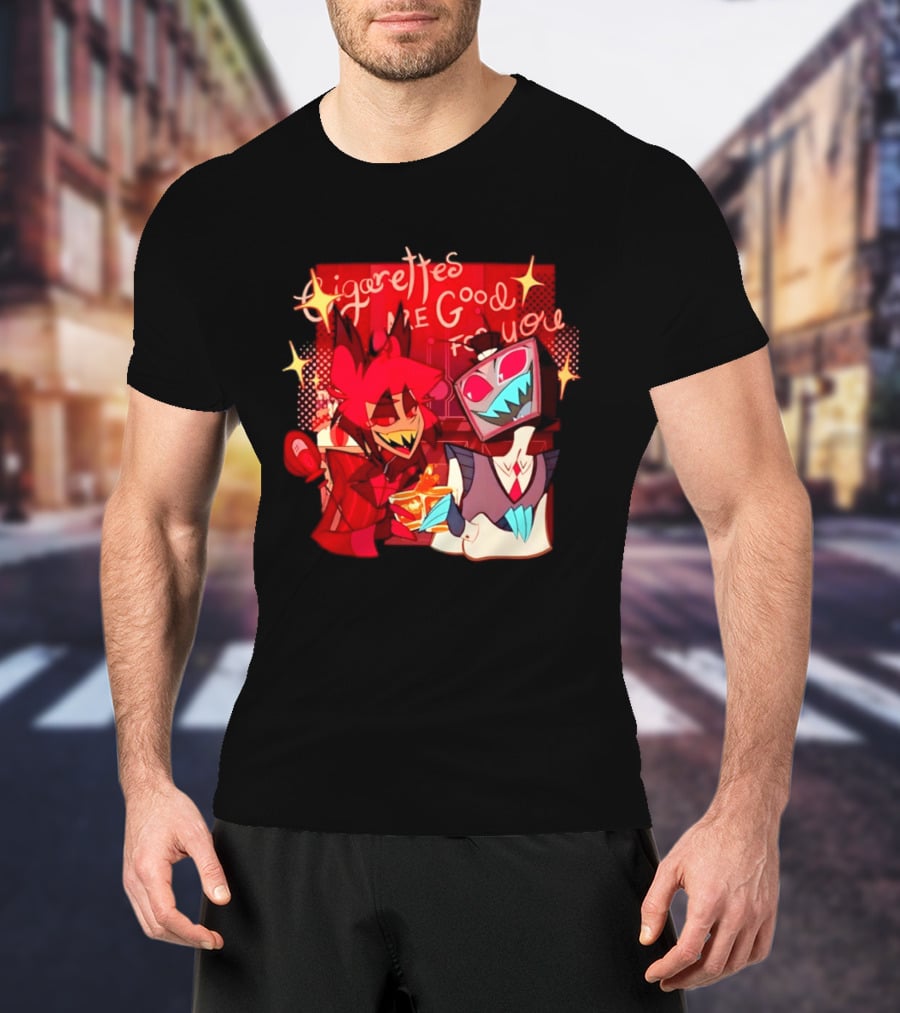 Radiostatic Sparks Duo Cigarettes Are Good For You Sparkling Characters T-Shirt