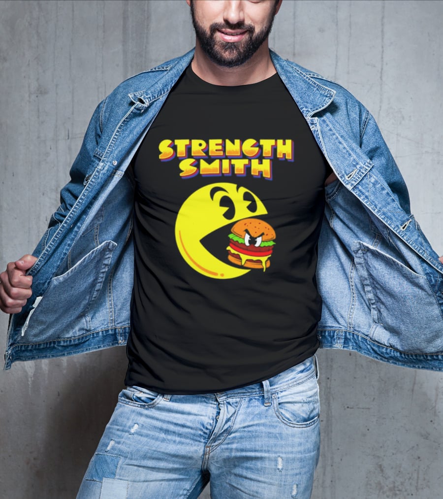 Strength Smith Pac Man Vs Burger Gaming Showdown T-Shirt