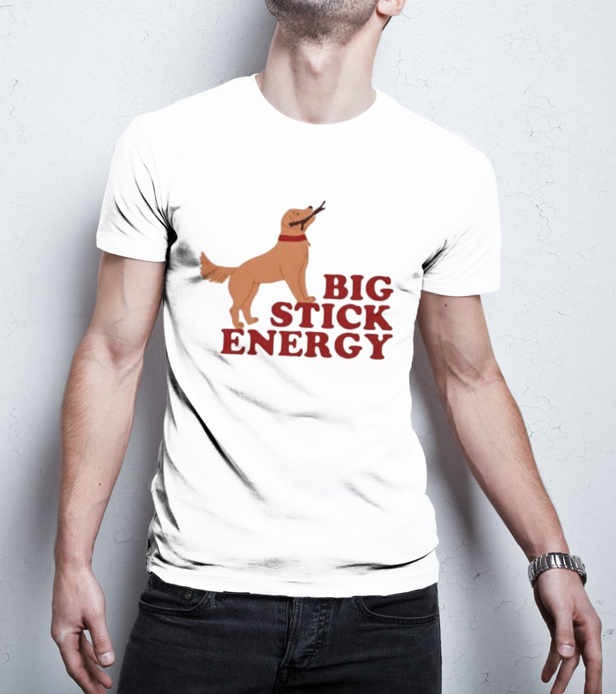 Big Stick Energy Golden Retriever Dog Lover Playful Pet T-Shirt
