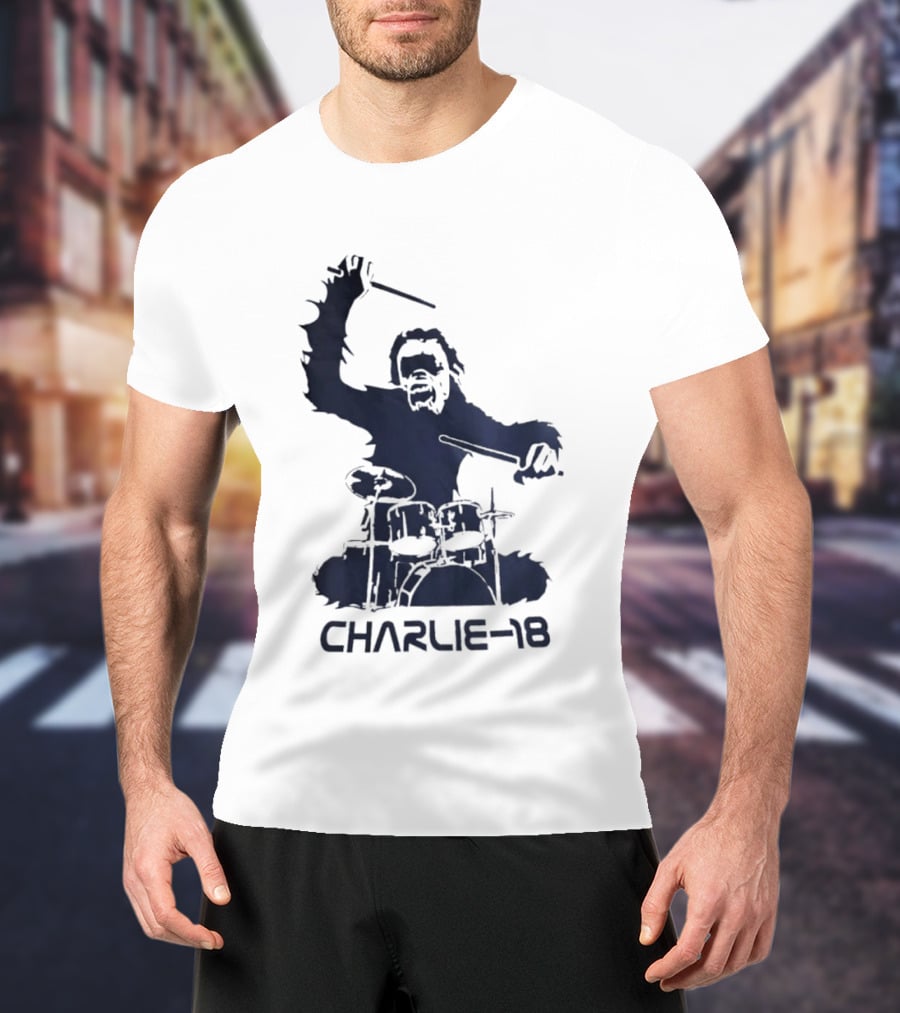 Charlie 18 Bigfoot Drumming T-Shirt