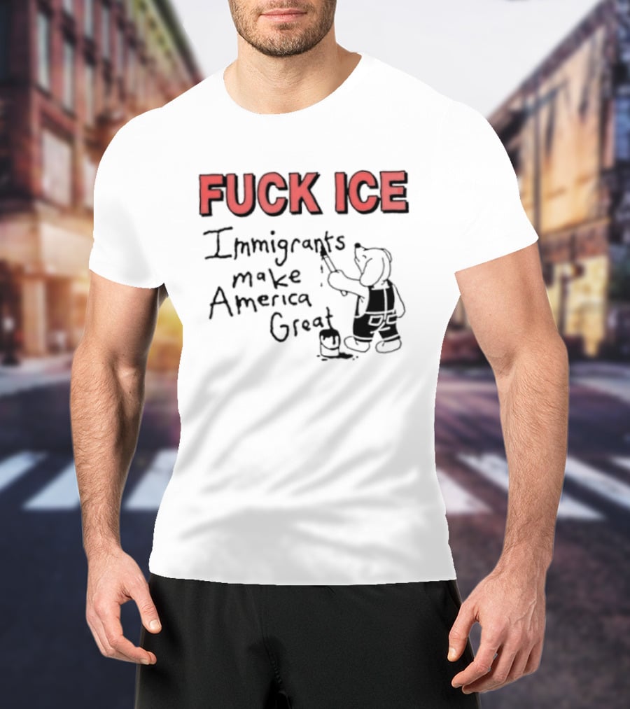Fuck ICE Immigrants Make America Great Elephant Painter T-Shirt
