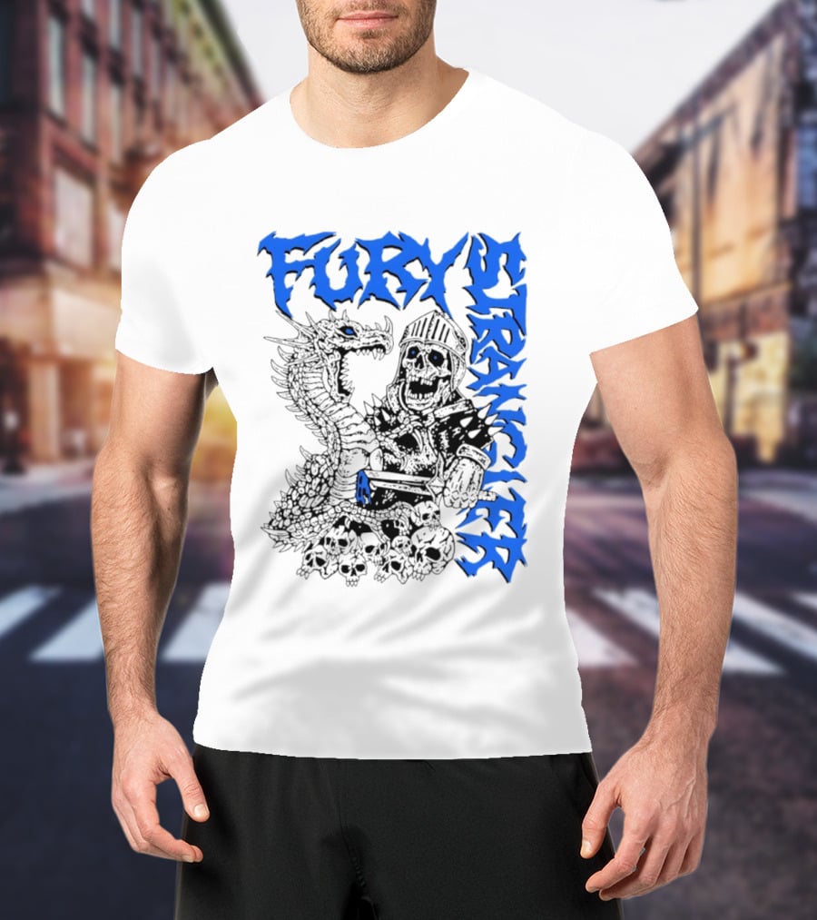 Fury Stranger Skeleton Knight And Dragon T-Shirt