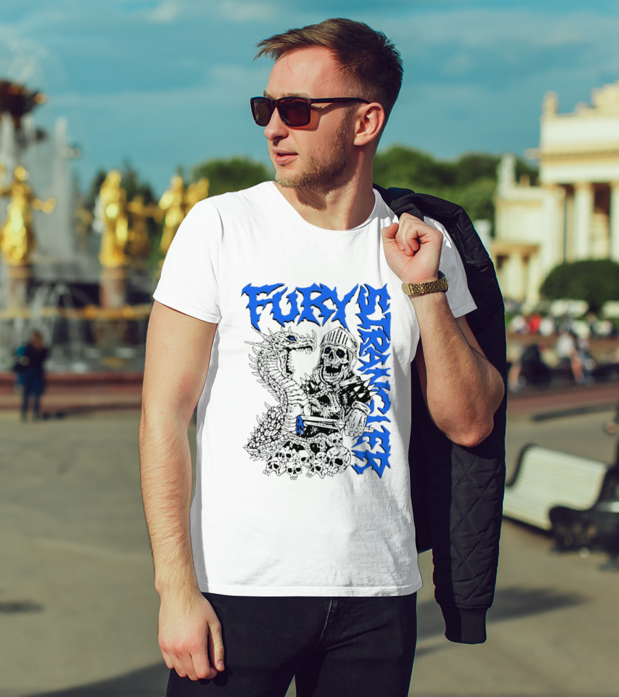 Fury Stranger Skeleton Knight And Dragon T-Shirt