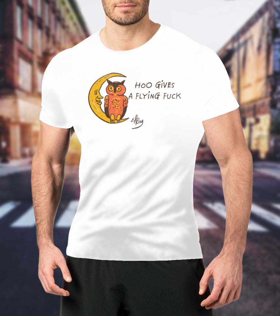 Hoo Gives A Flying Fuck Owl Moon Elyx T-Shirt