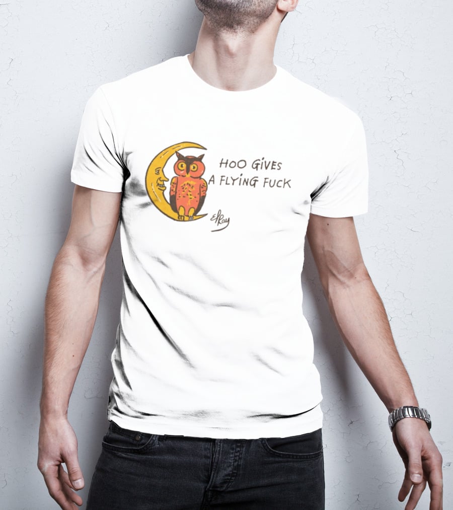 Hoo Gives A Flying Fuck Owl Moon Elyx T-Shirt
