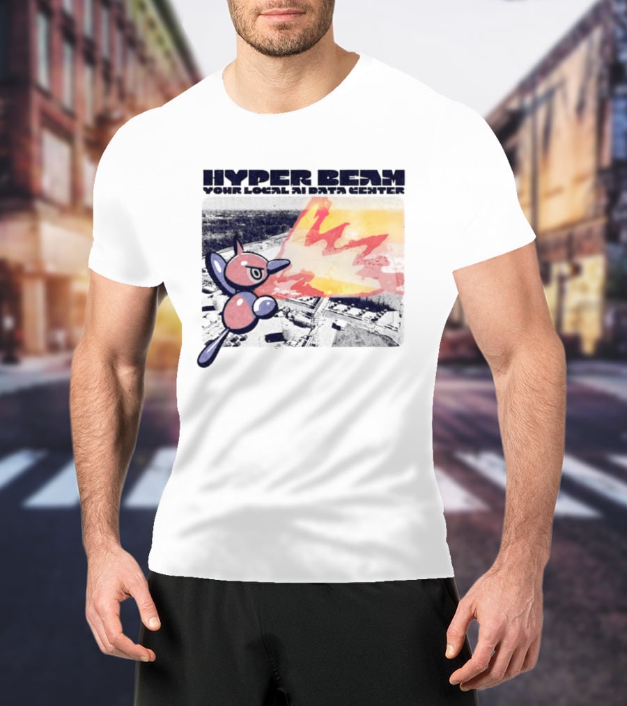 Porygon Hyper Beam Your Local AI Data Center Explosion T-Shirt