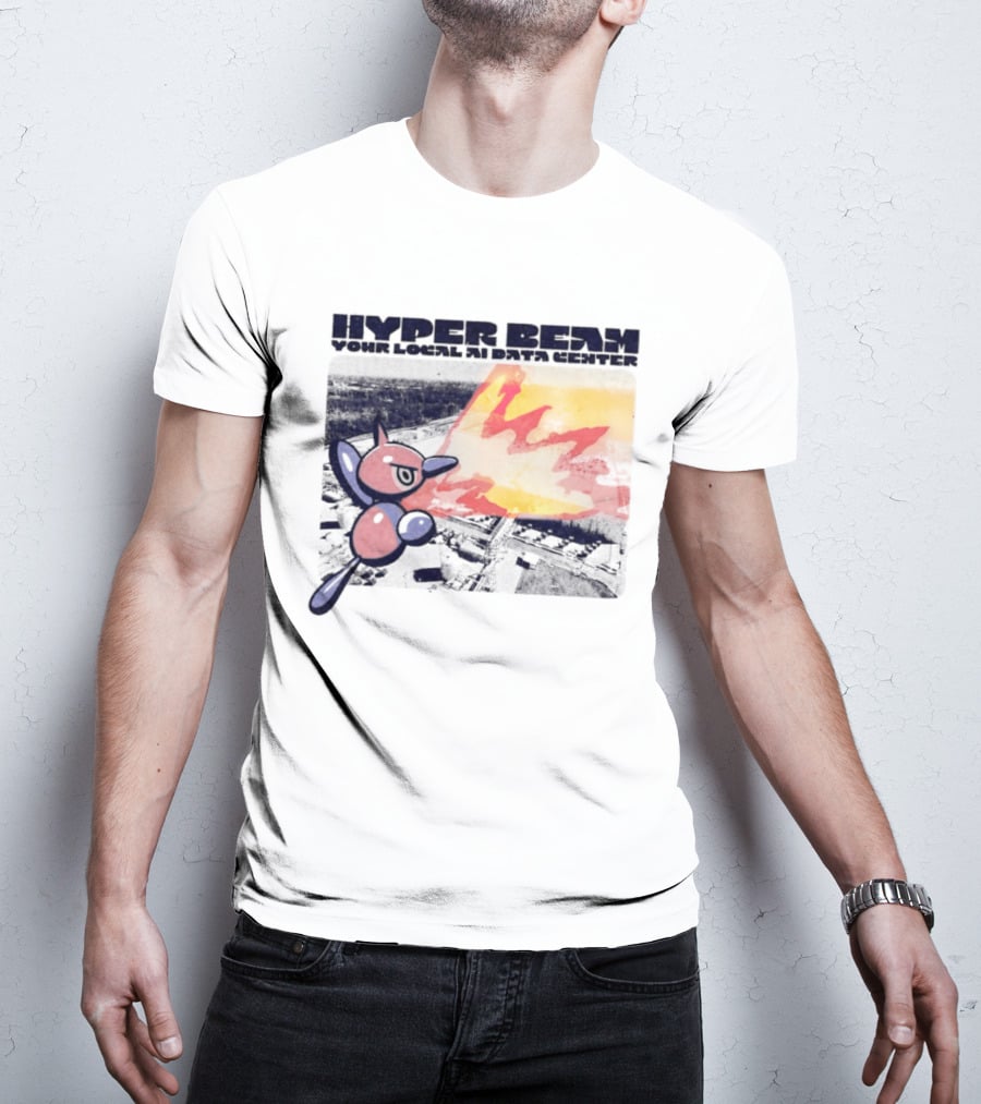 Porygon Hyper Beam Your Local AI Data Center Explosion T-Shirt