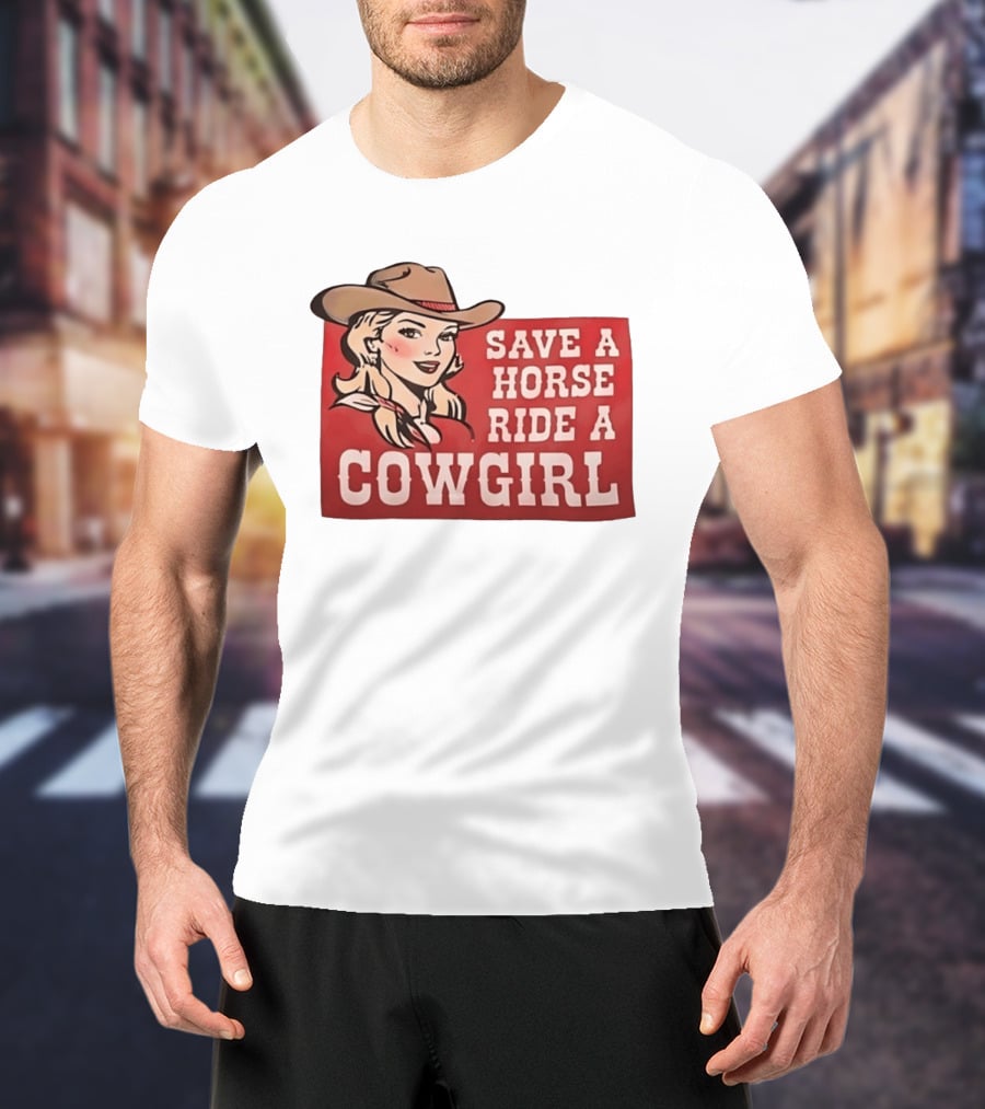 Save A Horse Ride A Cowgirl Western Country Music Vintage Style Cowgirl T-Shirt