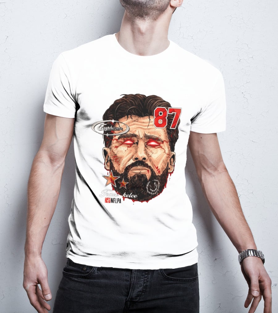 Travis Kelce Euphoria Lightning NFLPA Big Head 87 T-Shirt