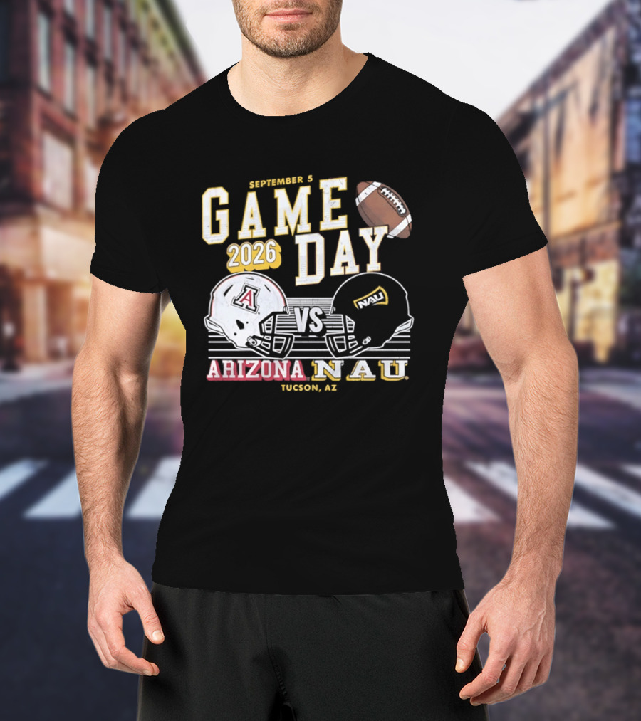 Arizona NAU Game Day September 5 2026 Tucson Helmets Football T-Shirt