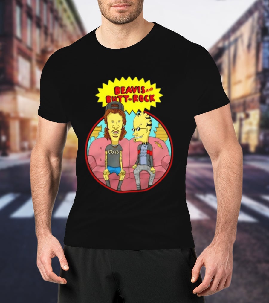 Beavis And Butt Head Rock Creed And Three Days Grace Couch Cartoon Characters T-Shirt