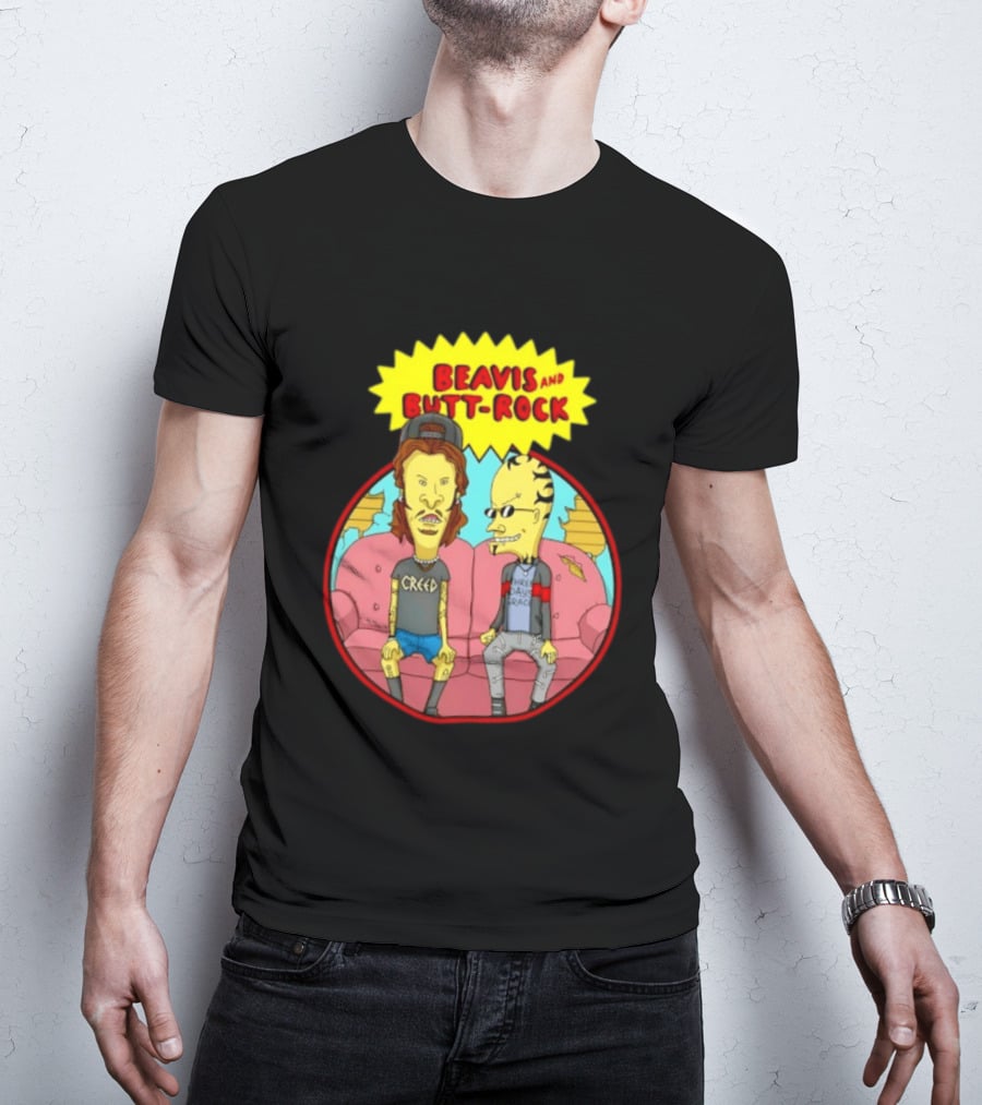 Beavis And Butt Head Rock Creed And Three Days Grace Couch Cartoon Characters T-Shirt