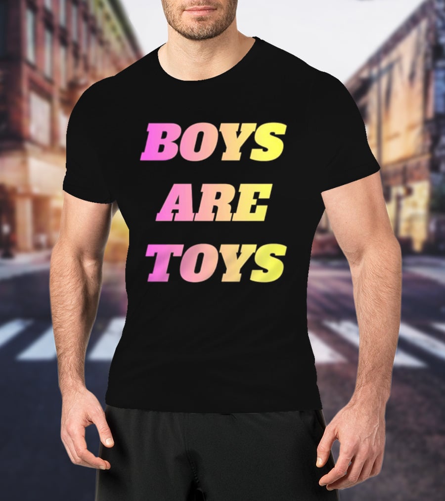 Boys Are Toys Gradient Pink And Yellow T-Shirt
