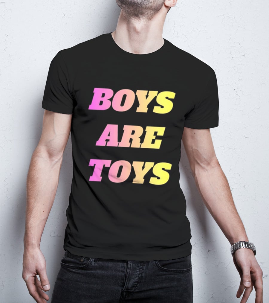 Boys Are Toys Gradient Pink And Yellow T-Shirt