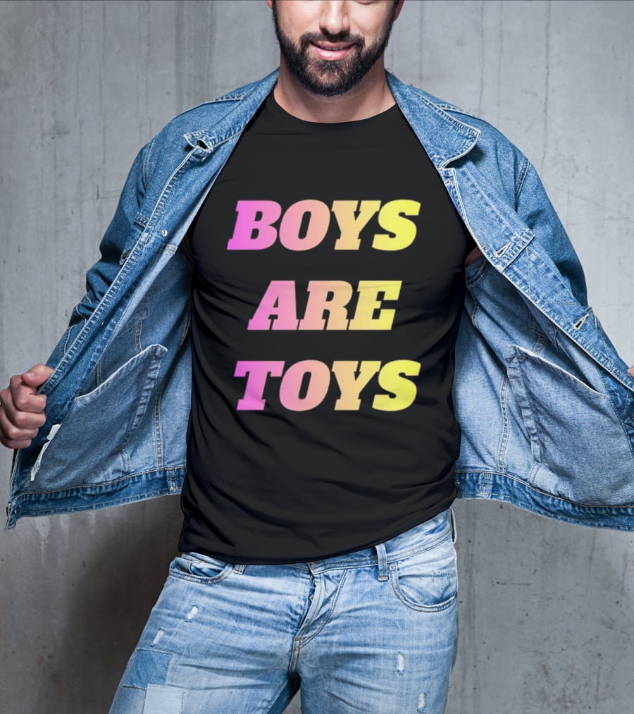 Boys Are Toys Gradient Pink And Yellow T-Shirt