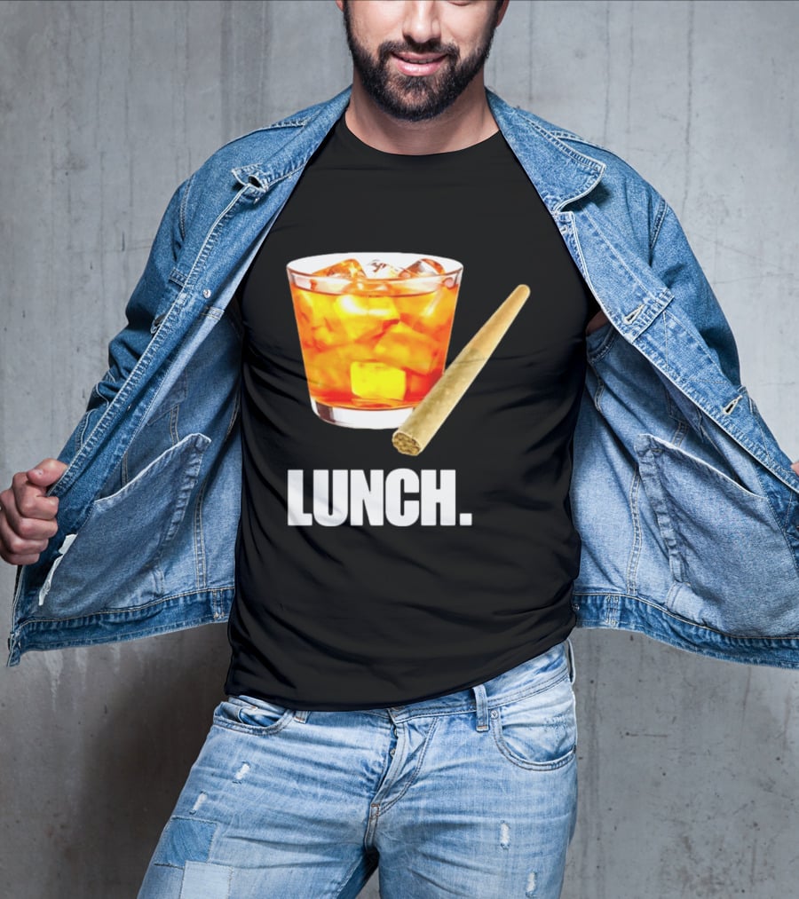 Lunch Whiskey Cigar Drinking Smoking T-Shirt