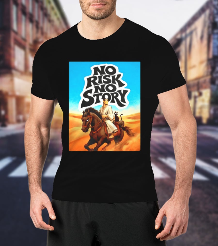 No Risk No Story Samurai Jack Cartoon Network Desert Adventure T-Shirt